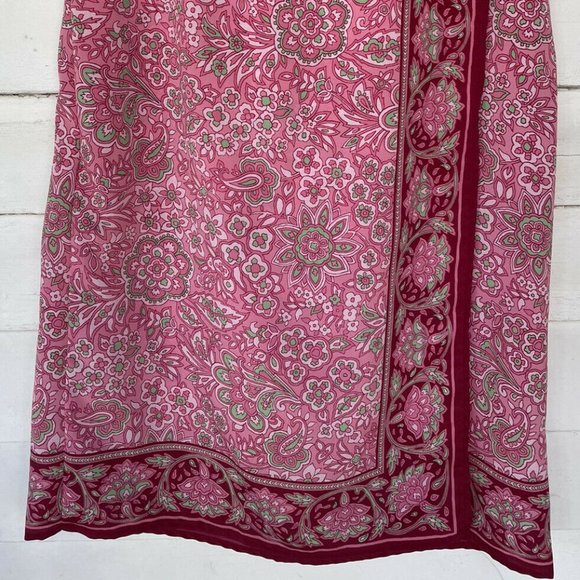 SAG HARBOR PAISLEY FLORAL LONG WRAP SKIRT 10P-EUC - Picture 4 of 10